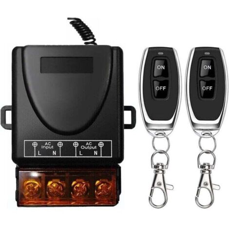 Interrupteur de télécommande AC 110 V/220 V/230 V/240 V, relais 30 A, interrupteur RF sans fil, interrupteur sans fil étanche IP65, pour serrures de porte roulante, pompes, équipement électrique et