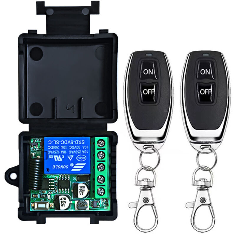 Interrupteur de Télécommande sans Fil 433MHz 230V 220V 240V Récepteur de Relais de commande à distance à 1 Canal avec 2 Émetteurs télécommandes