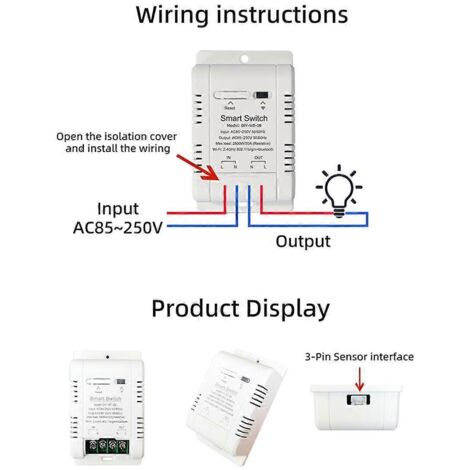 Interrupteur de température WiFi avec capteur 1M et commande vocale prise en charge ---