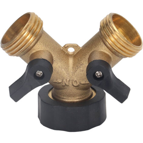 Interrupteur de Valve à 2 voies en plastique et laiton, interrupteur de Valve de 3/4 pouces, séparateur de tuyau en laiton pour l'arrosage du jardin