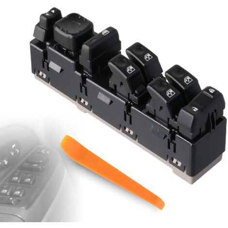 Interrupteur de vitre électrique principal côté conducteur avant gauche avec rétroviseurs rabattables, compatible avec Cadillac Escalade, Chevy Silverado, Avalanche, Tahoe, GMC Yukon Sierra (2003-2007