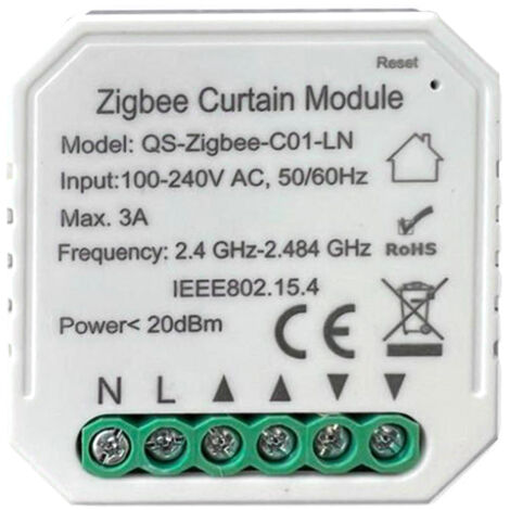 Interrupteur de volet roulant ZigBee intelligent Tuya - Compatible Alexa et Google Home