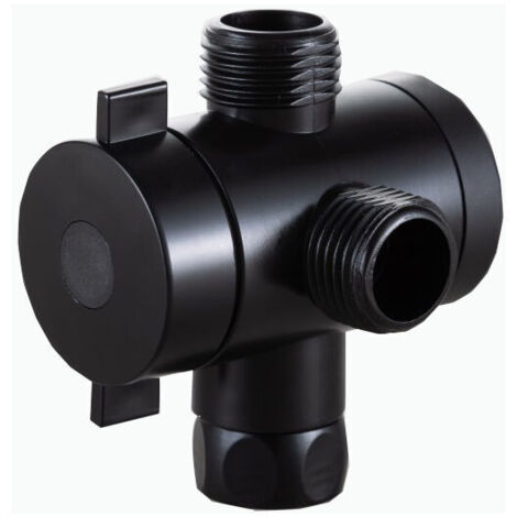 Interrupteur d'eau à 3 positions pour douche, adaptateur multifonctionnel pour WC G1/2 pouce, bidet ou noir - AquaForge