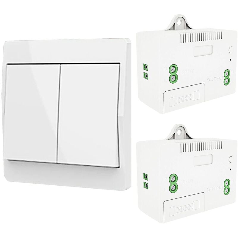 Ersandy - Interrupteur d'éclairage auto-générant sans fil, interrupteur à radiofréquence et récepteur de relais, contrôleur avec fusible,