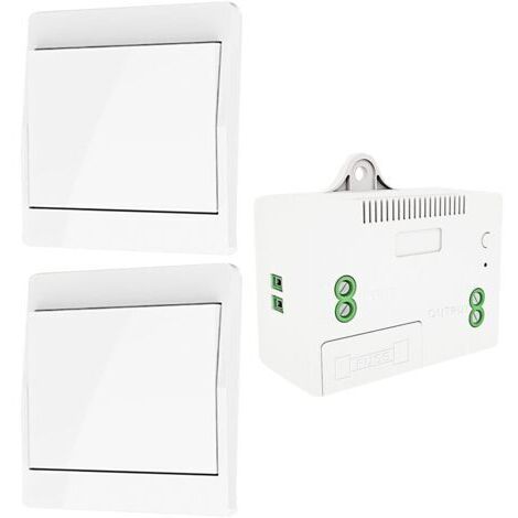 Interrupteur d'éclairage auto-générant sans fil, interrupteur à radiofréquence et récepteur de relais, contrôleur avec fusible, interrupteur cinétique sans batterie (Kit 2 voies 1 clé)
