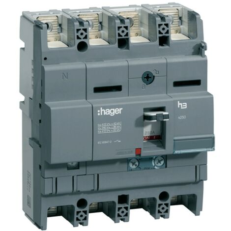 Interrupteur déclencheur thermomagnétique Hager 4P 250A 40KA X250 HNB251H