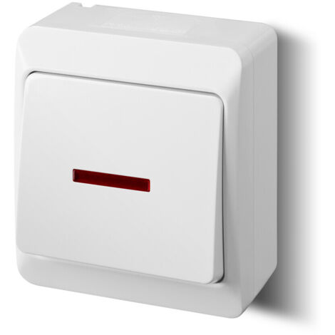 Interrupteur d'escalier hermétique Hermes IP44 avec rétroéclairage blanc 0341-02