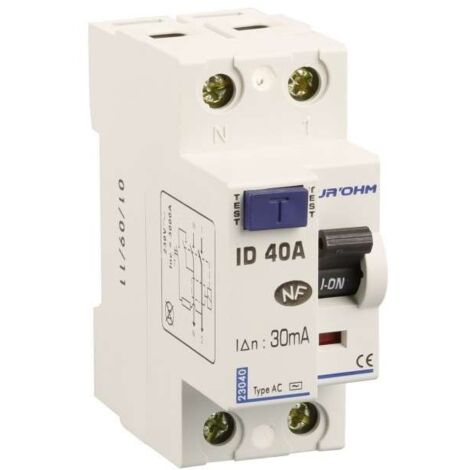 INTERRUPTEUR DIFFÉRENTIEL 1P+N 40A TYPE AC EUR'OHM