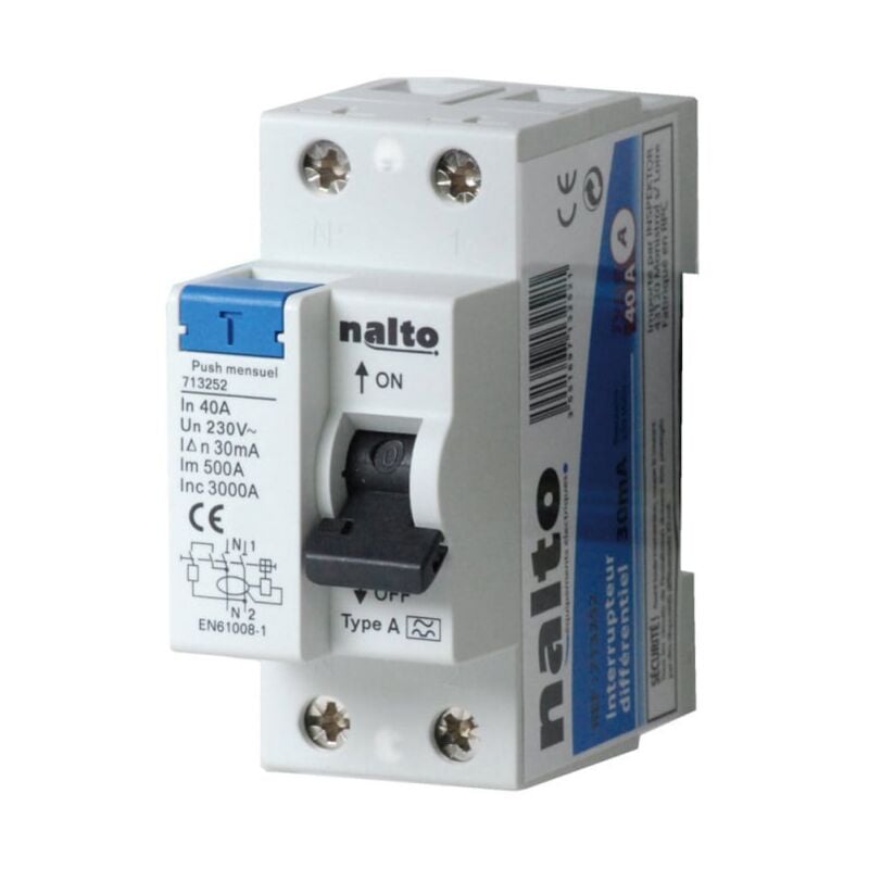 Interrupteur différentiel 25A - 30mA type ac Nalto
