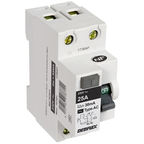 Interrupteur différentiel 2P 30MA - Debflex