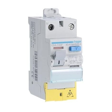 HAGER Interrupteur différentiel 2P 40A 30mA A à bornes décalées
