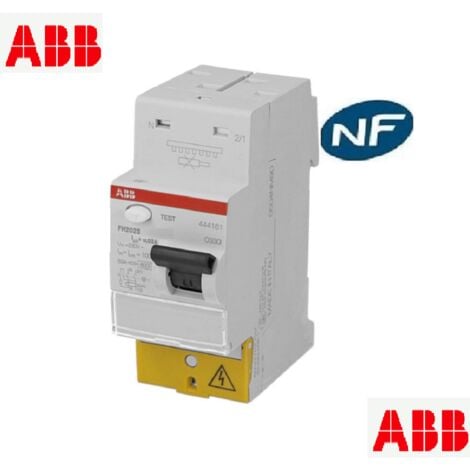 Interrupteur différentiel 2P 40A 30ma - type AC - Automatique et vis ABB 444051