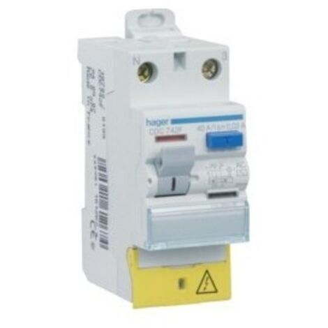 Interrupteur différentiel 2P 63A 30mA AC à bornes décalées