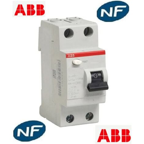 Interrupteur différentiel 2P 63A 30ma - type AC - à vis ABB 443061