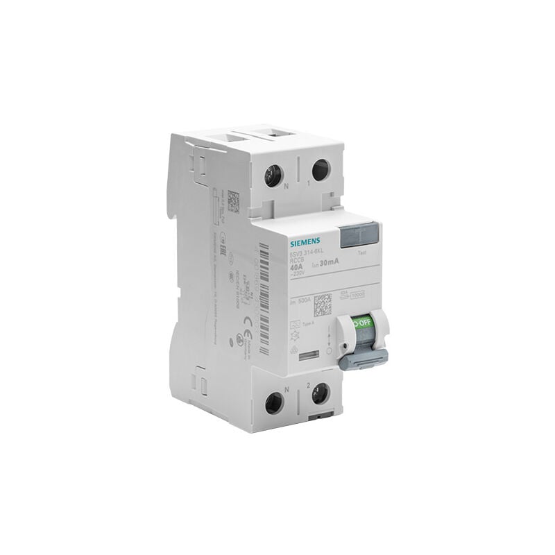 Interrupteur différentiel 30 mA 40 a Type a Siemens