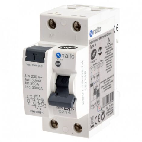 Interrupteur différentiel 40A 30 mA type AC NALTO
