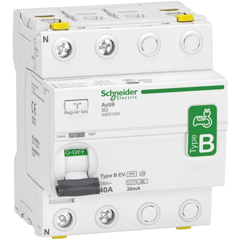 Schneider Electric - Acti9 iID interrupteur différentiel 2 Pôles 40A 30mA type b ev 230V schneider A9Z51240