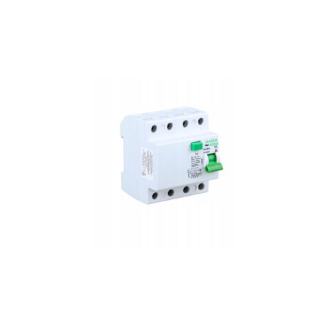Interrupteur différentiel 4P 63A 30mA type AC – Protection contre les chocs électriques – Installation sur rail DIN – Indicateur de position