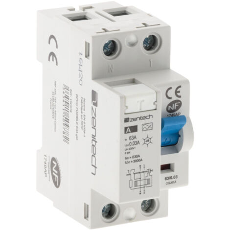 Interrupteur différentiel 63/2 30mA Type A NF - Zenitech