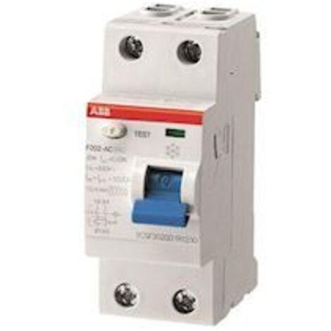 interrupteur différentiel - abb f202 - 2 pôles - 63a - 30 ma - immunisé - abb 2csf202401r1630