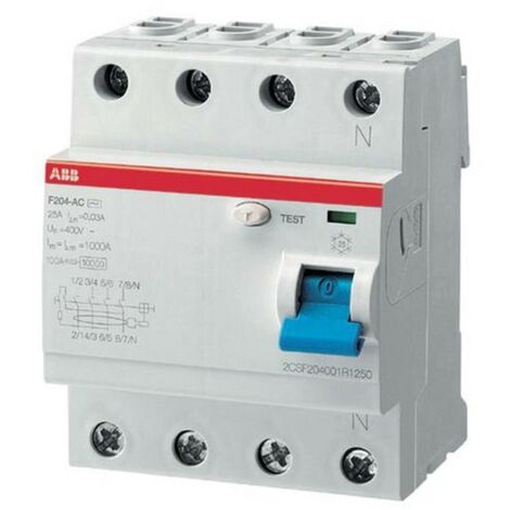 Abb 442061 Interrupteur Différentiel F204 4P 63A 30mA Type AC