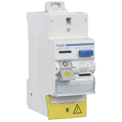 Interrupteur différentiel bipolaire SanVis 2x63 30ma - cds765f - Hager