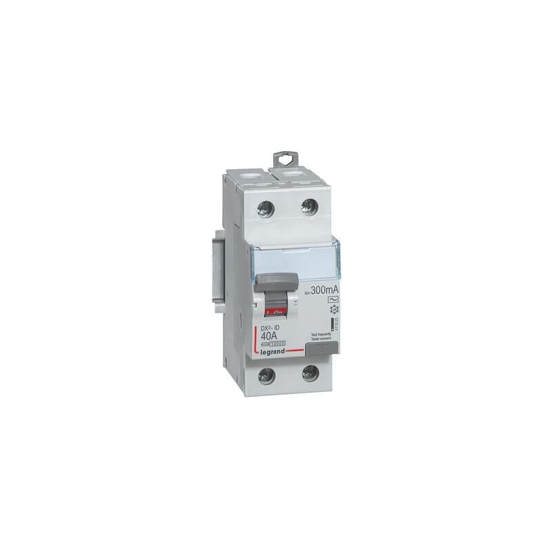 Legrand - Interrupteur différentiel DX³-ID arrivée haute et départ bas à vis 2 Pôles 230V 40A type ac 300mA 2 modules 411525