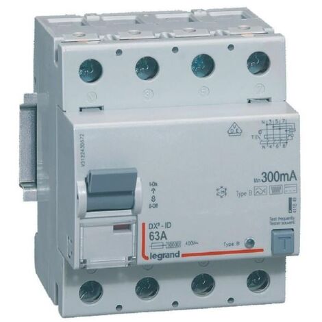 Interrupteur différentiel DX³-ID 4P 400V 63A typeB 300mA - 411849