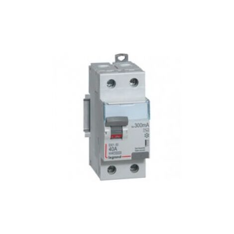 Interrupteur différentiel DX³-ID arrivée haute et départ bas à vis 2 Pôles 230V 16A type A 10mA 2 modules LEGRAND 411550