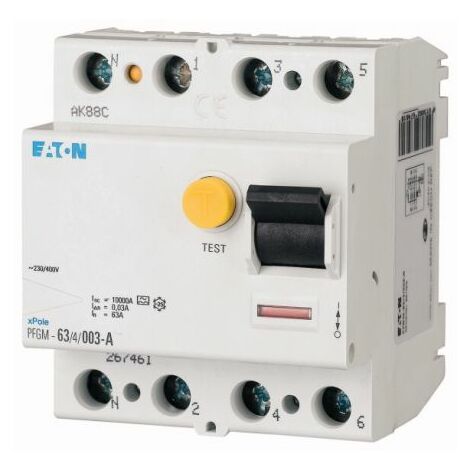 Interrupteur différentiel Eaton Eaton Moeller, 4 Pôles, 40A, 30mA, Type AC ( Prix pour 1 )
