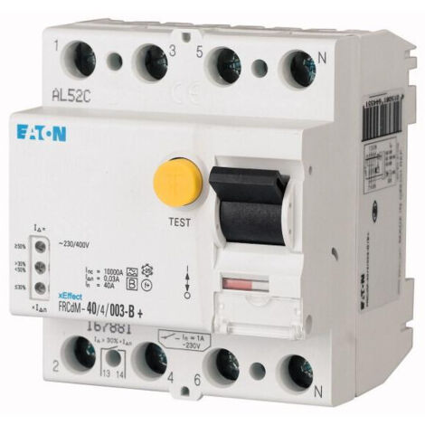 Interrupteur différentiel Élec. FRCdM 30mA 4P Type G/B+ 25A 000167880 EATON FRCDM 25/4/003 G/B+