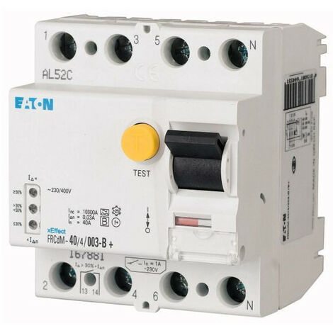 Interrupteur différentiel électronique FRCdM 300mA 4P Type S/B+ 25A EATON FRCDM-25/4/03-S/B+