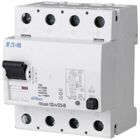 Interrupteur différentiel FRCmM 30mA 4P Type B 125A EATON FRCMM-125/4/003-B