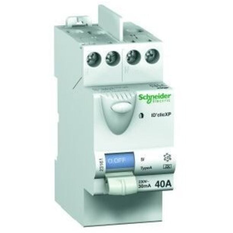 Inter differentiel - 2P - 40A - 30mA - Type a - peignable - alim bas - Resi9 - R9PRA240 - Schneider
