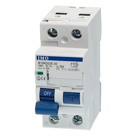 Interrupteur Différentiel Phase Neutre 1p+n 100ma 63a - Type Ac - 10ka - Bornes Alignés - Imo