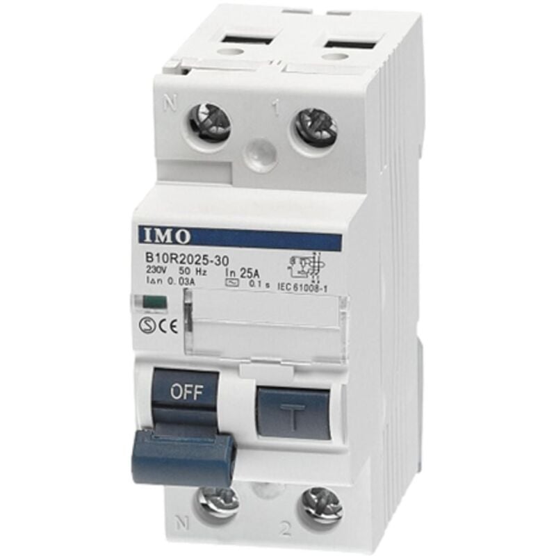 Interrupteur Différentiel Phase Neutre 1p+n 300ma 63a - Type Ac - 10ka - Bornes Alignés IMO