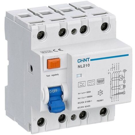 Interrupteur différentiel pur 4p chint 782010-63a 300ma 10ka type b