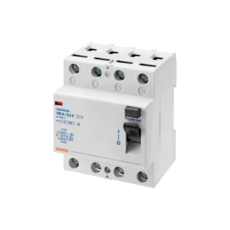INTERRUPTEUR DIFFERENTIEL RCCB 4P.100A ISTANT.A/0,3 4M. GEWISS GW94959K