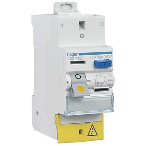 Interrupteur-differentiel sans vis ac  63a 30 ma CDS764F - hager