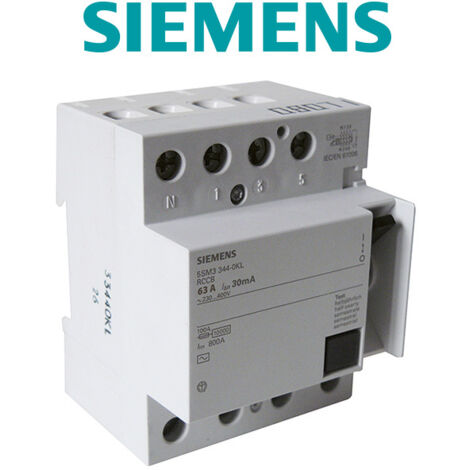 Interrupteur différentiel tétrapolaire 30mA 63A type AC -SIEMENS -SIEMENS