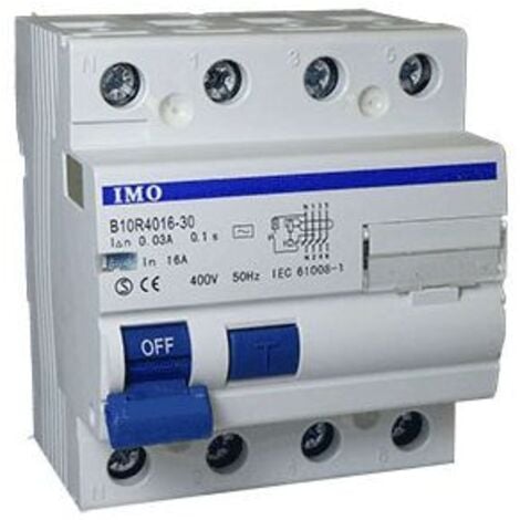 Interrupteur Différentiel Triphasé + Neutre 30ma 40a - Type Ac - 10ka - Bornes Alignées - Imo