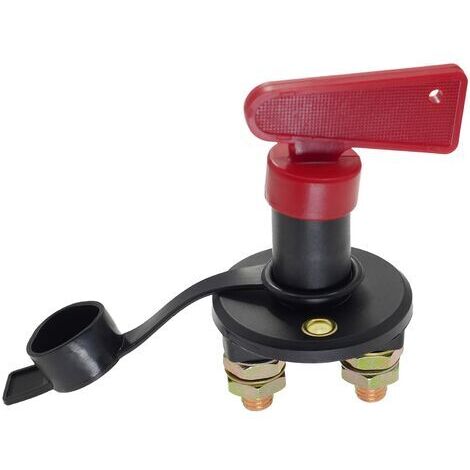 Interrupteur d'isolation de batterie avec 1 clé, interrupteur de coupure de batterie de voiture automobile 12 V/24 V Interrupteur de coupure d'alimentation d'urgence avec couvercles isolants pour cami