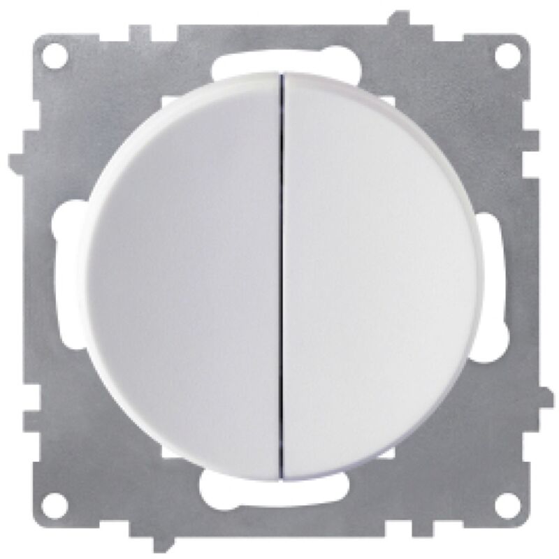 Interrupteur double, 1 voie - blanc