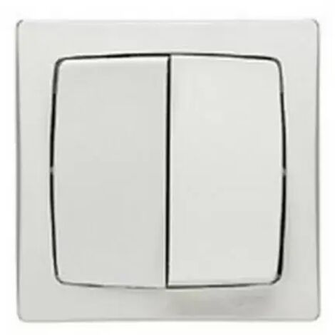 Interrupteur double à poussoir Legrand ASL 086021 6A 250V Blanc RAL9003