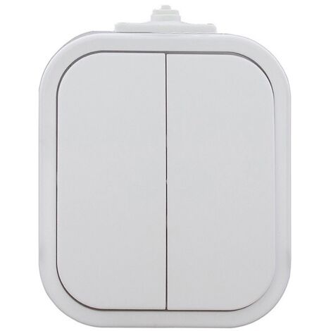 Interrupteur double B2 N/T IP44 BLANC - E+9001550