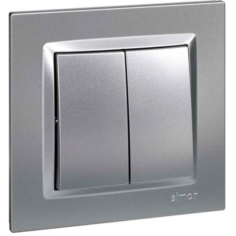 Interrupteur double en aluminium série Simon 10 F1090397026