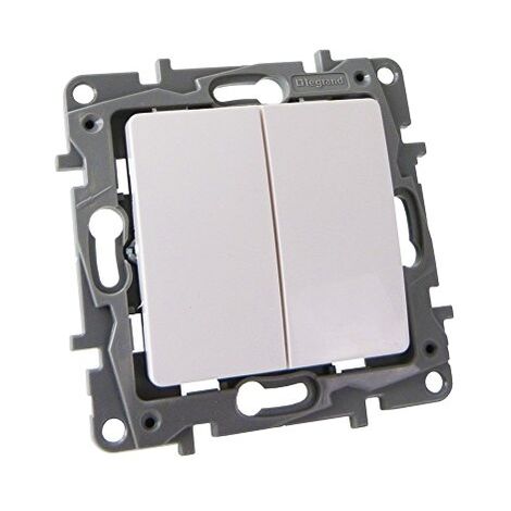INTERRUPTEUR DOUBLE MARCHE/ARRÊT BLANC 10 A 250 V IP20 NILOE ECO 764505 LEGRAND 2093