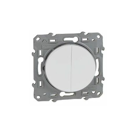 Interrupteur double Odace blanc SCHNEIDER S520211