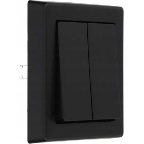 Interrupteur double pour lustre 7x7cm Interrupteur encastré Noir mat