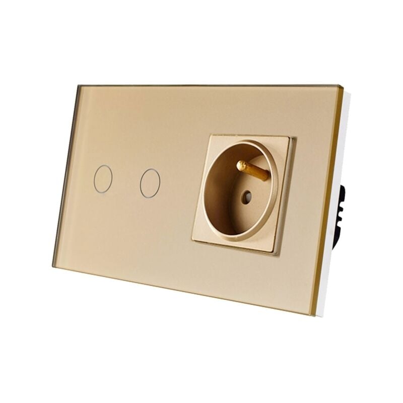 Interrupteur Double Tactile 2k Avec Prise En Verre